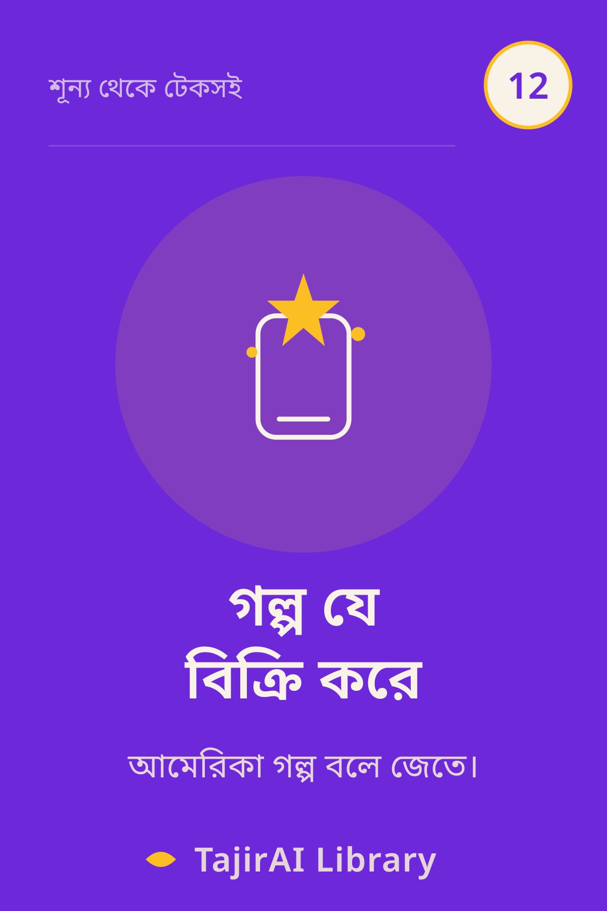 Cover of ১২ - গল্প যে বিক্রি করে (Storytelling That Sells) | "শূন্য থেকে টেকসই ব্যবসা" সিরিজ