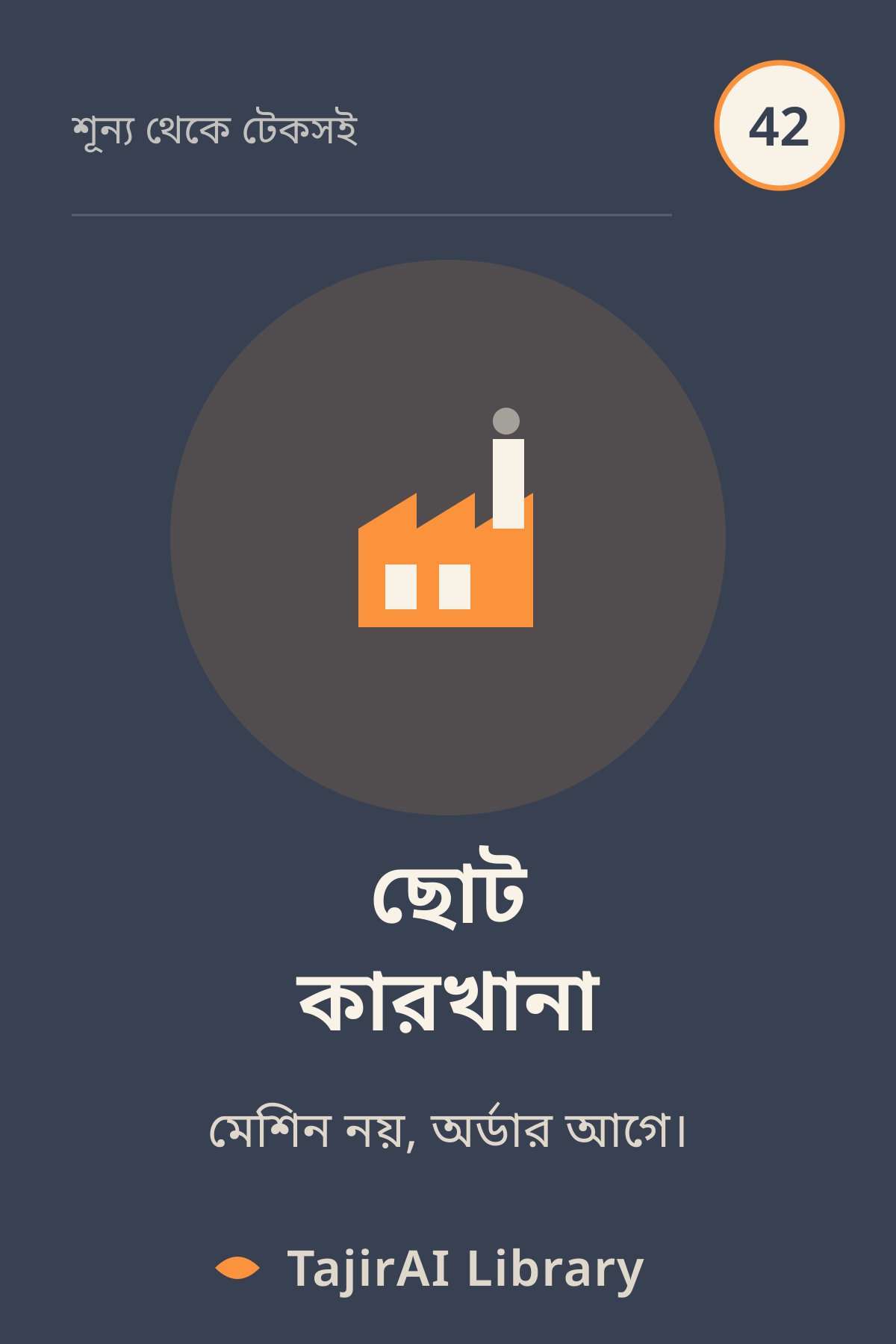 Cover of 42 - ছোট কারখানা (লাইট ম্যানুফ্যাকচারিং) (Light Manufacturing) | "শূন্য থেকে টেকসই ব্যবসা" সিরিজ