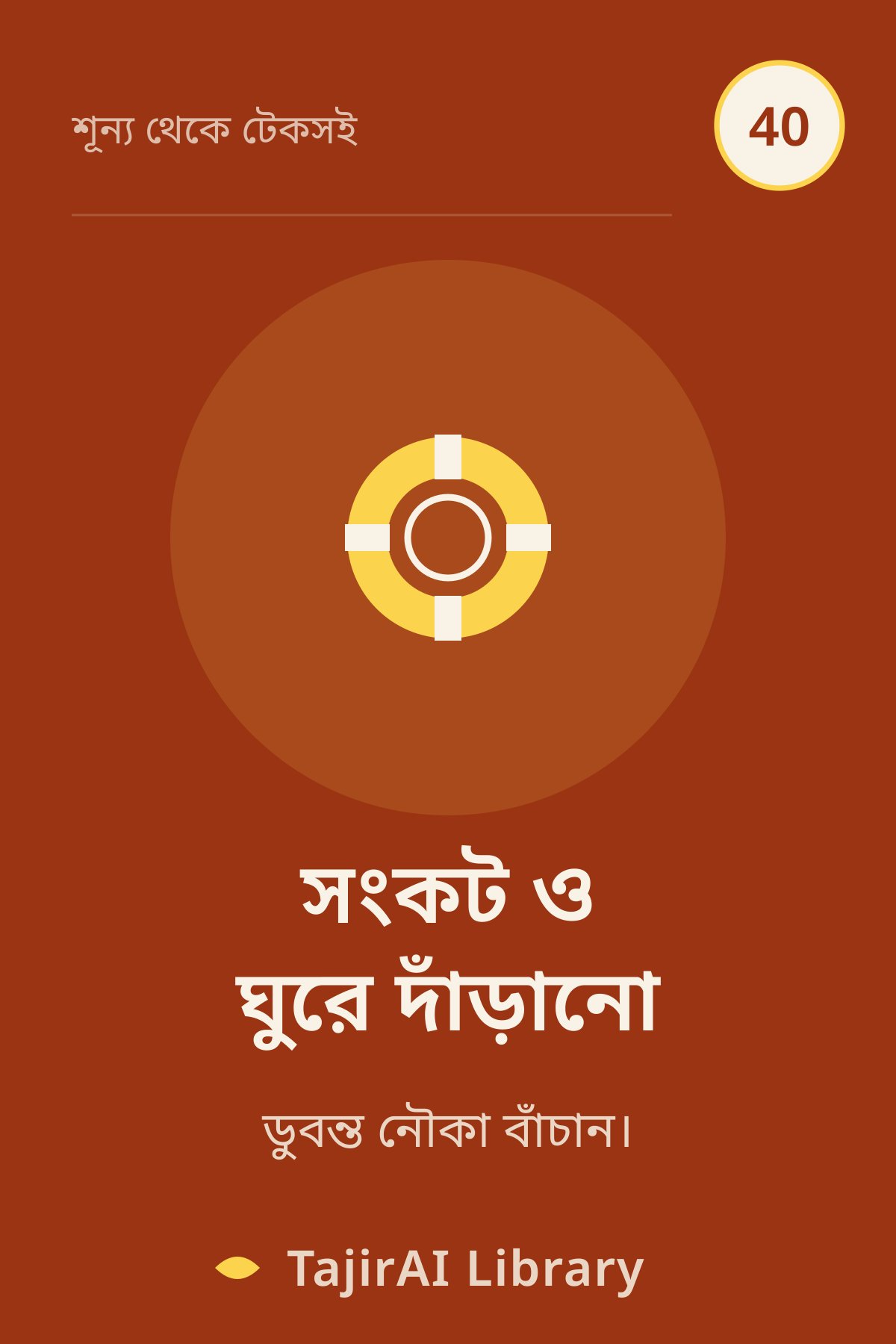 Cover of 40 - সংকট ও ঘুরে দাঁড়ানো (Crisis, Turnaround & Exit) | "শূন্য থেকে টেকসই ব্যবসা" সিরিজ