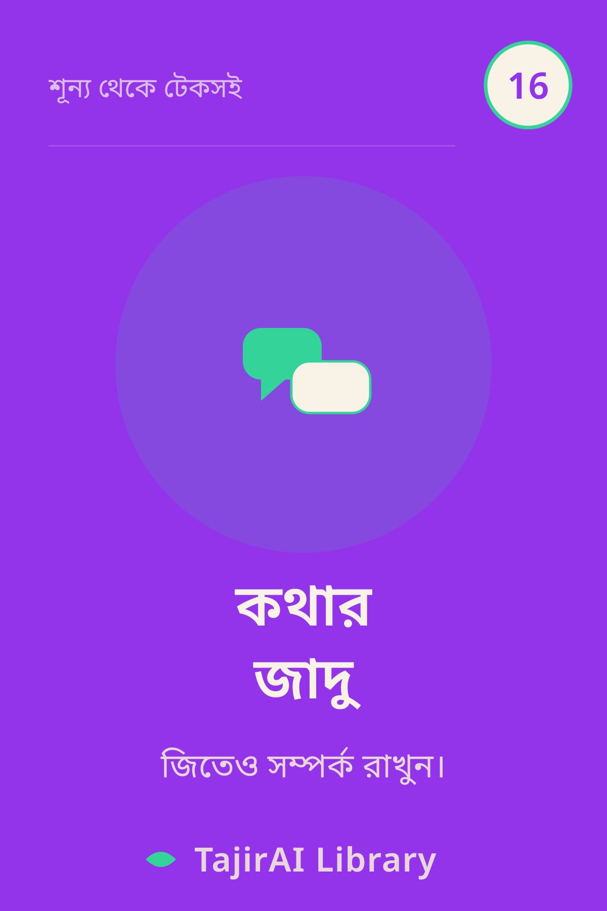 Cover of ১৬ - কথার জাদু (Negotiation & Influence) | "শূন্য থেকে টেকসই ব্যবসা" সিরিজ